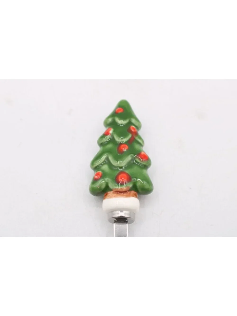 Knobler Christmas Tree Fork Ceramic Handle Cocktail Appetizer Stainless Japan